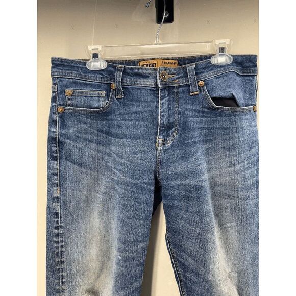 Seven 7 Jeans Mens 34x30 Blue Denim Slim Straight Distressed Medium Wash Preppy - Picture 2 of 8